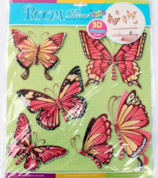 6 Butterflies 3D Wall Decor