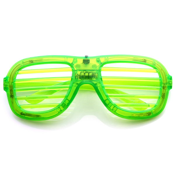 Flashing LED Shutter Shades Glasses (Green)