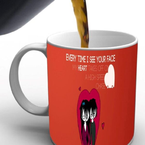 Cute Lovers Print Valentine Mug