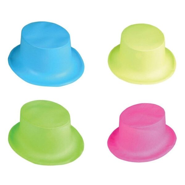 Neon Glitter Top Hat (Pack of 6)