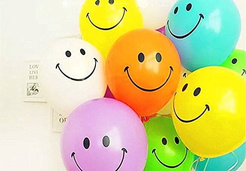 Toy Balloon Smiley Face Printed - Multicolor (Pack of 30
