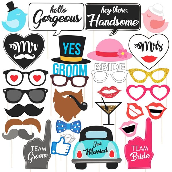 Wedding Party Photo Booth - Pack of 30