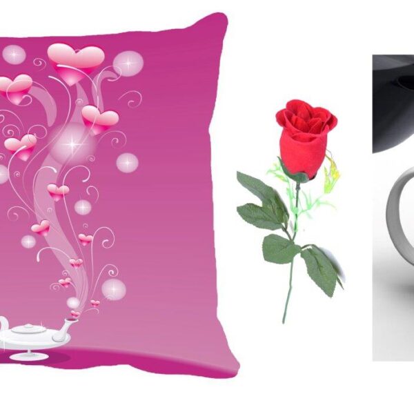 Elegant Print Valentine Cushion Combo