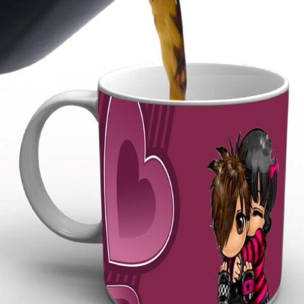 Heart & Lovers Print Valentine Mug
