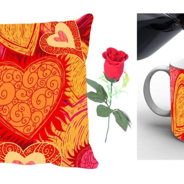 Classic Yellow Herart Valentine Cushion Combo