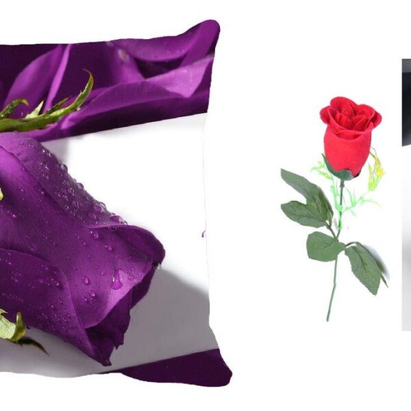 Purple Rose Valentine Cushion Combo