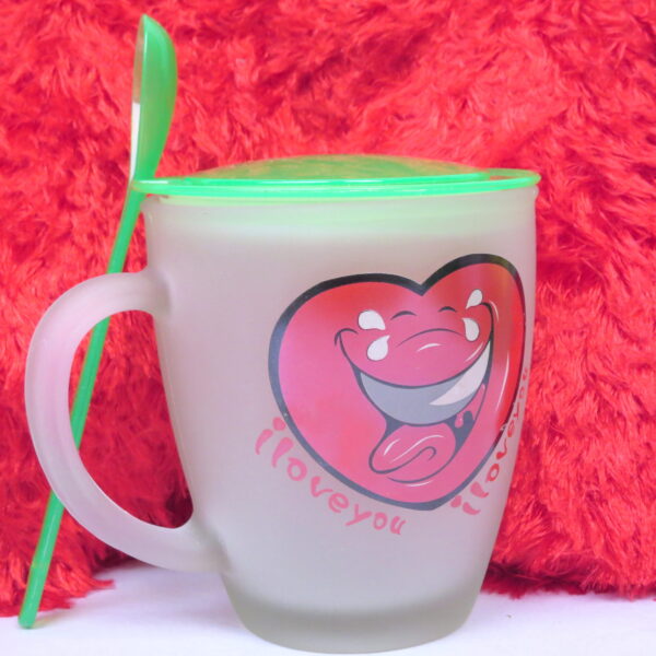 I Love You Heart Print Mug With Stirrer
