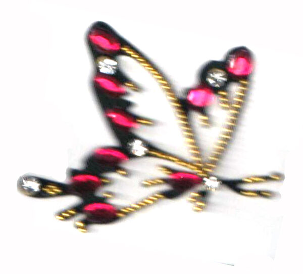 Crystal Body Tattoo (Magenta & Golden Butterfly)