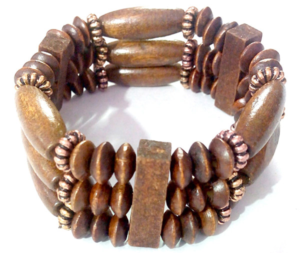 Classic Wooden Beads Elastic Hand Band - Design 4