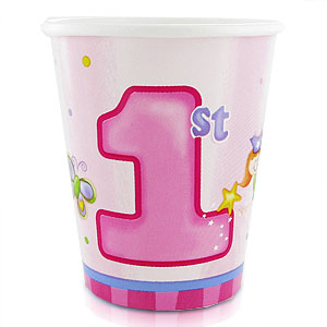 Fun At 1 Girl Party Cups (Pink)