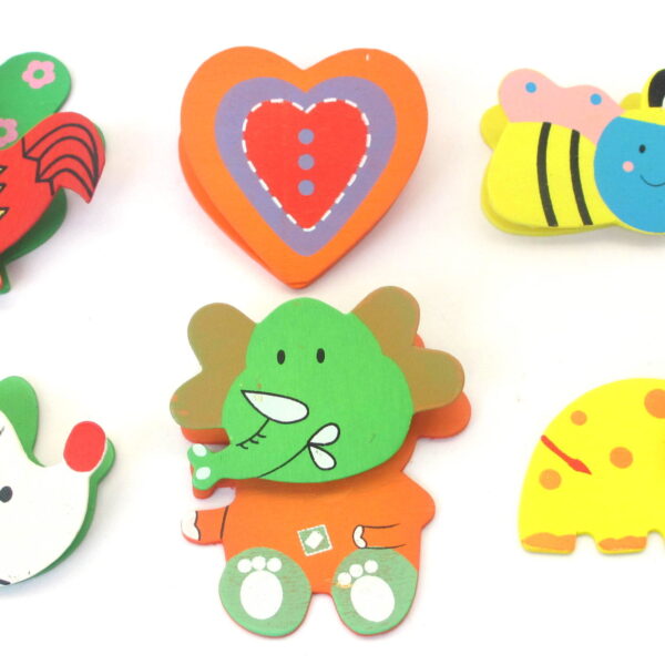 Assorted Cute Colorful Designs Clips (Pack Of 6)