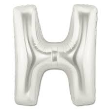 Alphabet Letter H Silver Foil Balloon - 14"