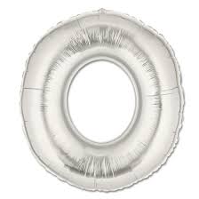 Alphabet Letter O Silver Foil Balloon - 14"