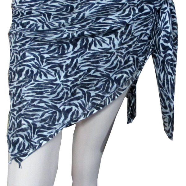 Exotic Printed Black And White Sarong