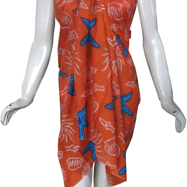 Exotic Underwater Print Orange Pareo