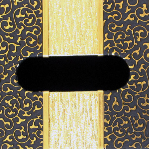 Golden Embroided Tissue Box - Black