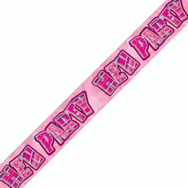 Pink Hen Party 12ft Holographic Banner
