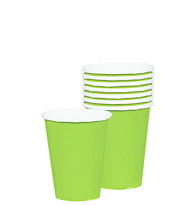 Kiwi Green Paper Cups (Pack Of 10)