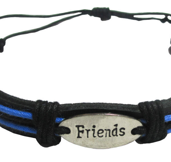 Leather "Friends" Friendship Band - Turquoise