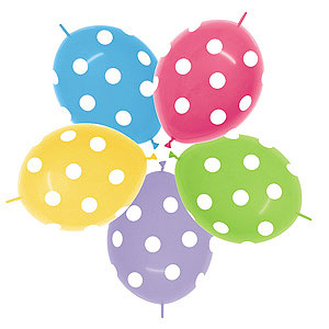 Assorted Polka Dots Link-o-Loon Balloons (Pack of 10)