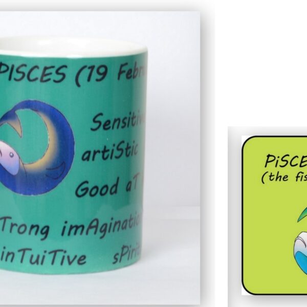 Fun Pisces Mug & Dreamer Pisces Coaster