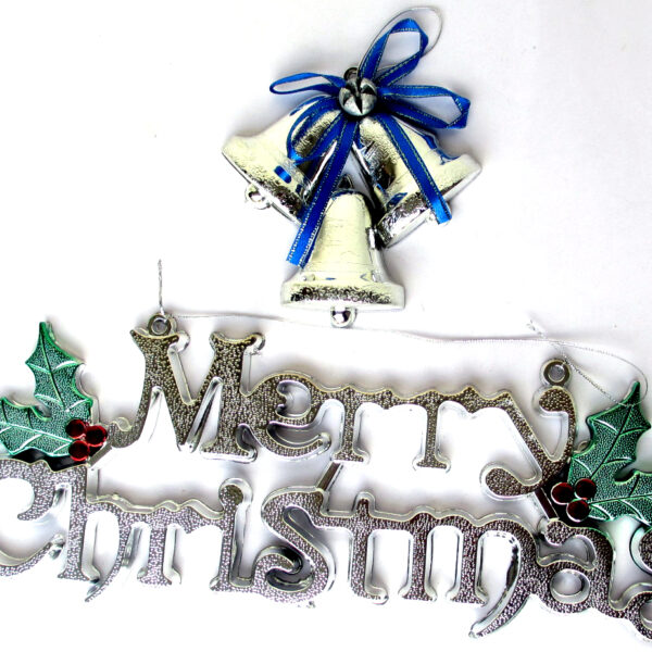 Merry Christmas Letter Board & Bell (Set Of 2)