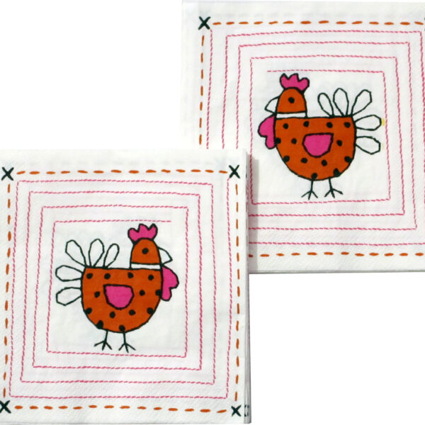 Premium Cock Print Napkins (Pack Of 20)