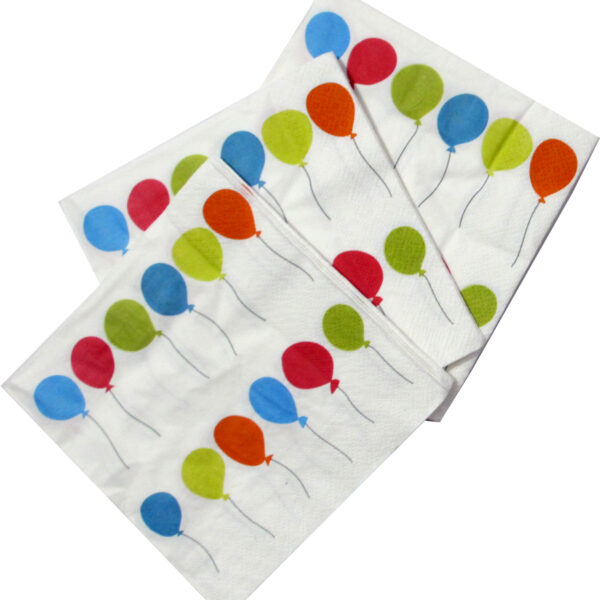 Premium Balloon Print Napkins (Pack Of 20)
