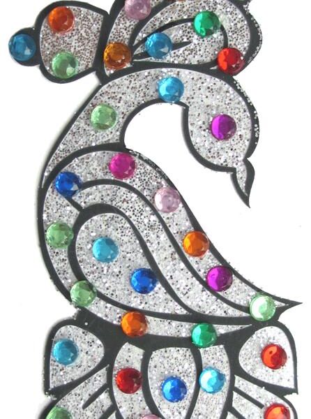 Peacock Design Crystal Body Tattoos (Pack of 2)