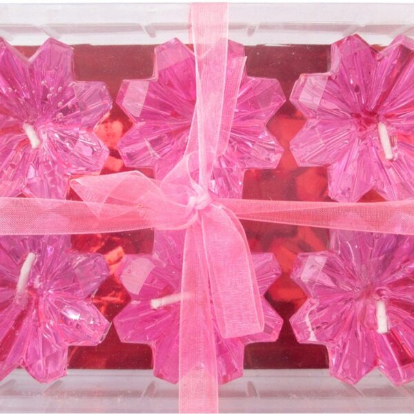 Pink Diamond Shaped Floating Candles (Pack of 6)