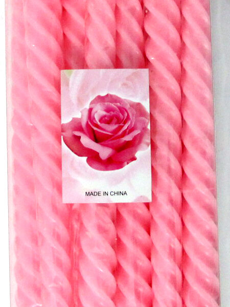 Pink Rose Scented Candles (Pack Of 10)