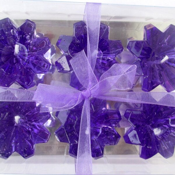 Purple Diamond Shaped Floating Candles (Pack of 6)