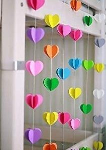 Paper Garland Party Decorations(Yellow, Blue, Turquoise, Orange, Lime Green, Red and White)