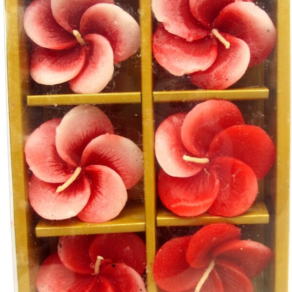 Red Flower Floating Candles (Pack of 6),