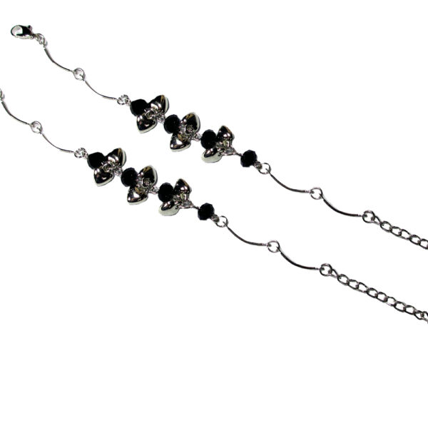 Crystal Black Anklet - Set Of 2