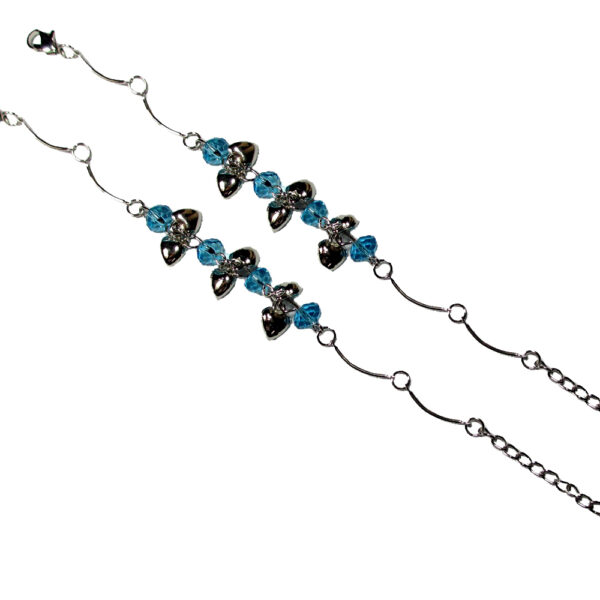 Crystal Blue Anklet - Set Of 2