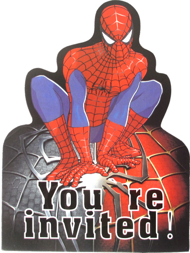 Spiderman Party Invitation Cards With Envelopes (Pack Of 10)