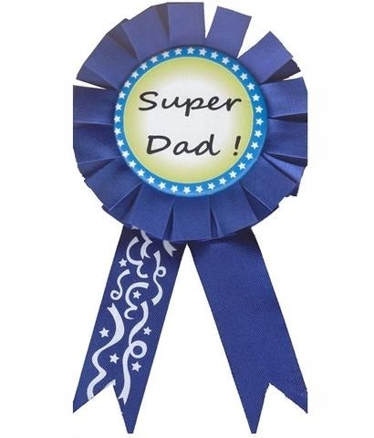 Super Dad Ribbon Badge for The Dad To Be Baby Shower And Baby Arrival