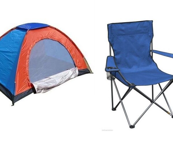 Combo Of Two Person Tent With Folding Camping Chair