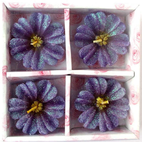 Violet Flower Floating Candles (Pack of 4)